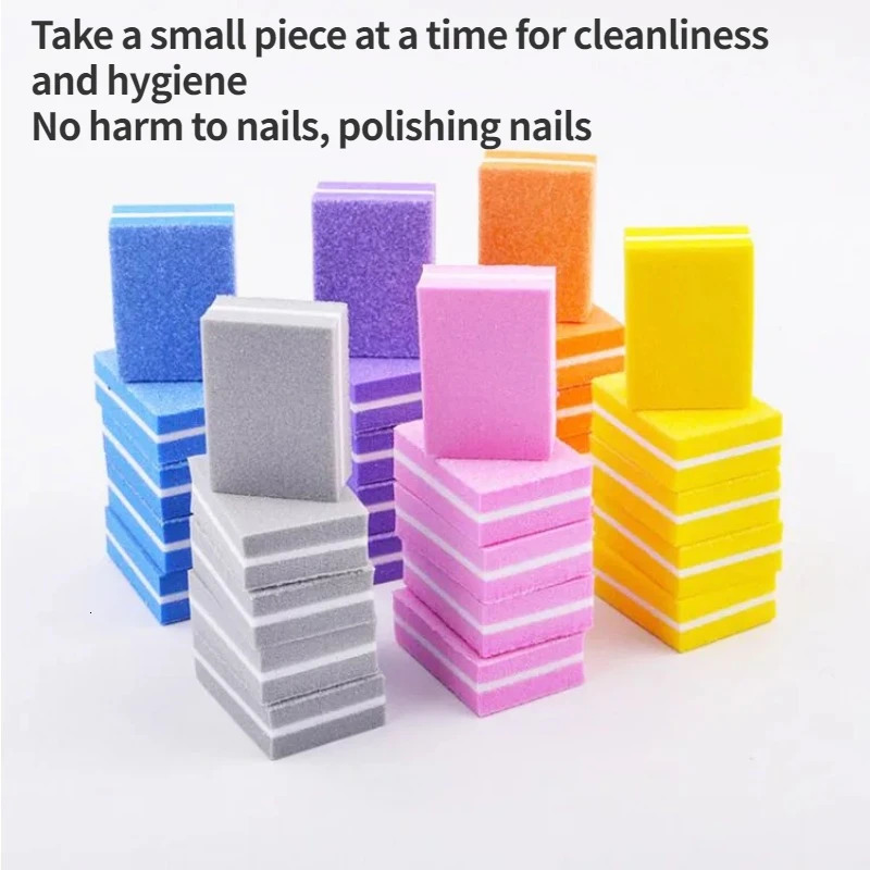 Frosted Blocks Professional Mini Nail Art Buffer Sandpaper Manicure Care File Sanding Polishing Nails File Grinding Tool 240625