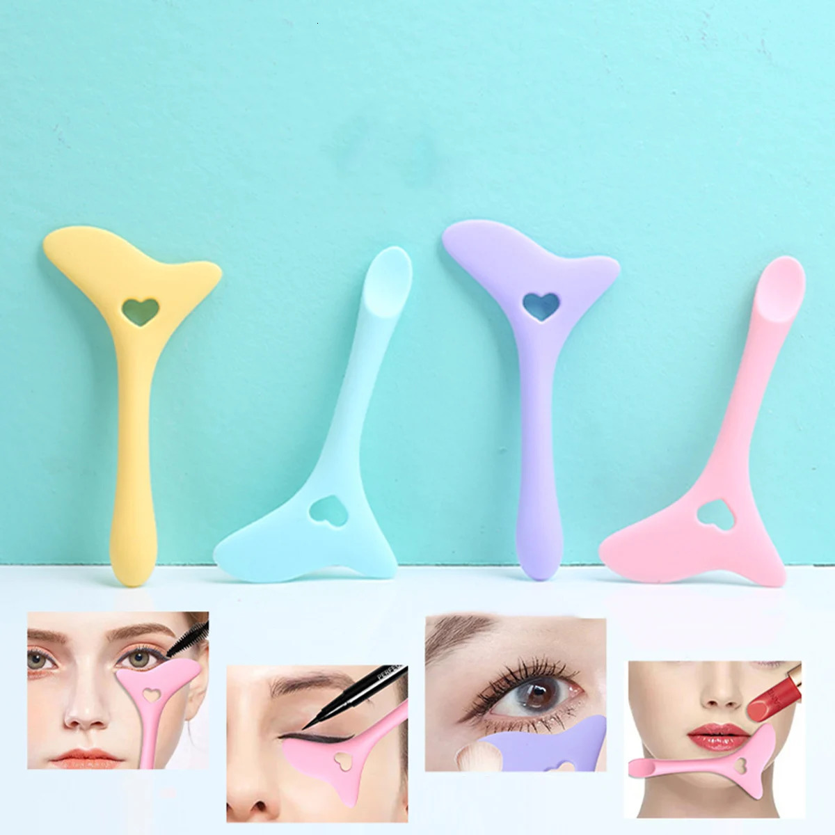 1PS Silicone Eyeliner Auxiliary Artifact Cosmetic Products To Draw Eyeliner Eyebrow Lipstick Auxiliary Tool 240626