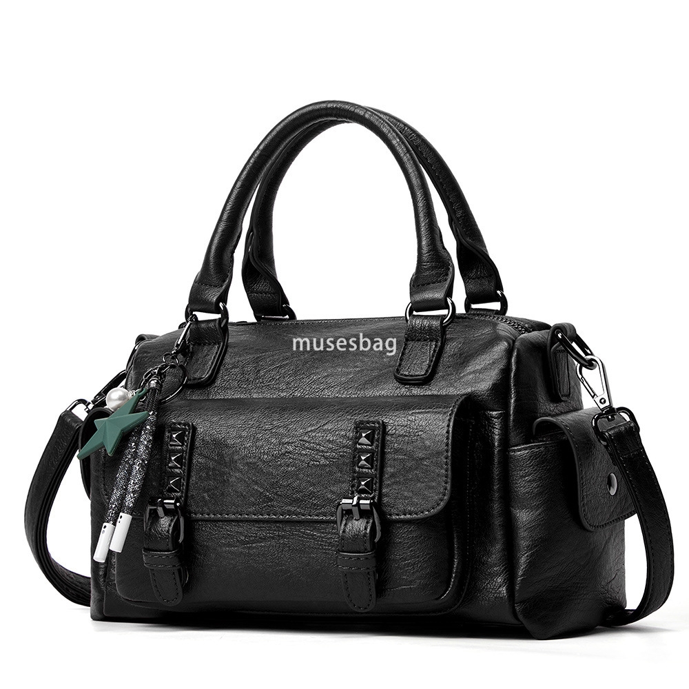 New European and American retro simple and elegant women's handbag mother's bag women's fashion large capacity crossbody bag shoulder b