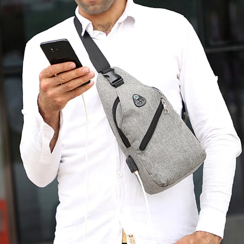 A New Boy Usb Crossbody Shoulder Waterproof Fashion Leisure Small Chest Men's Bag Large Capacity H6.27#21.9 ddmy 3403