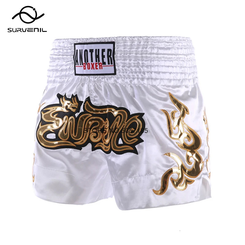 Boxing Shorts Womens Satin Muay Thai Shorts Men Kids Kickboxing Pants Professional Training Sanda Combat Grappling Fight Wear 240615