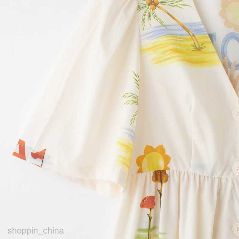 Basic Casual Dresses Women Summer New Women's Fashion Style V-Neck Long Positioned Printed Dress w039 7658