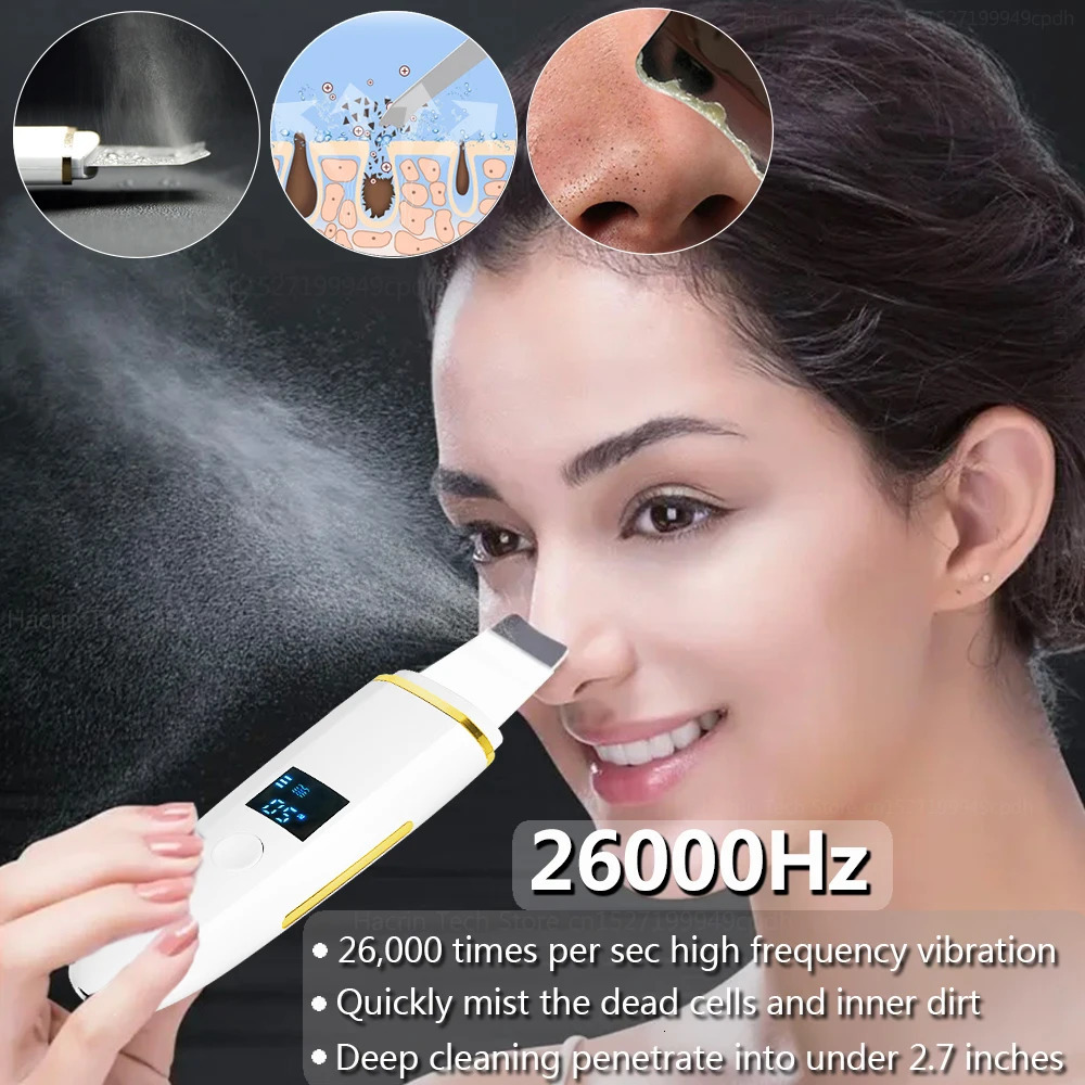 Ultrasonic Skin Scrubber Ultrasonic Peeling Scrubber Shovel Deep Cleaning Face Pore 240626