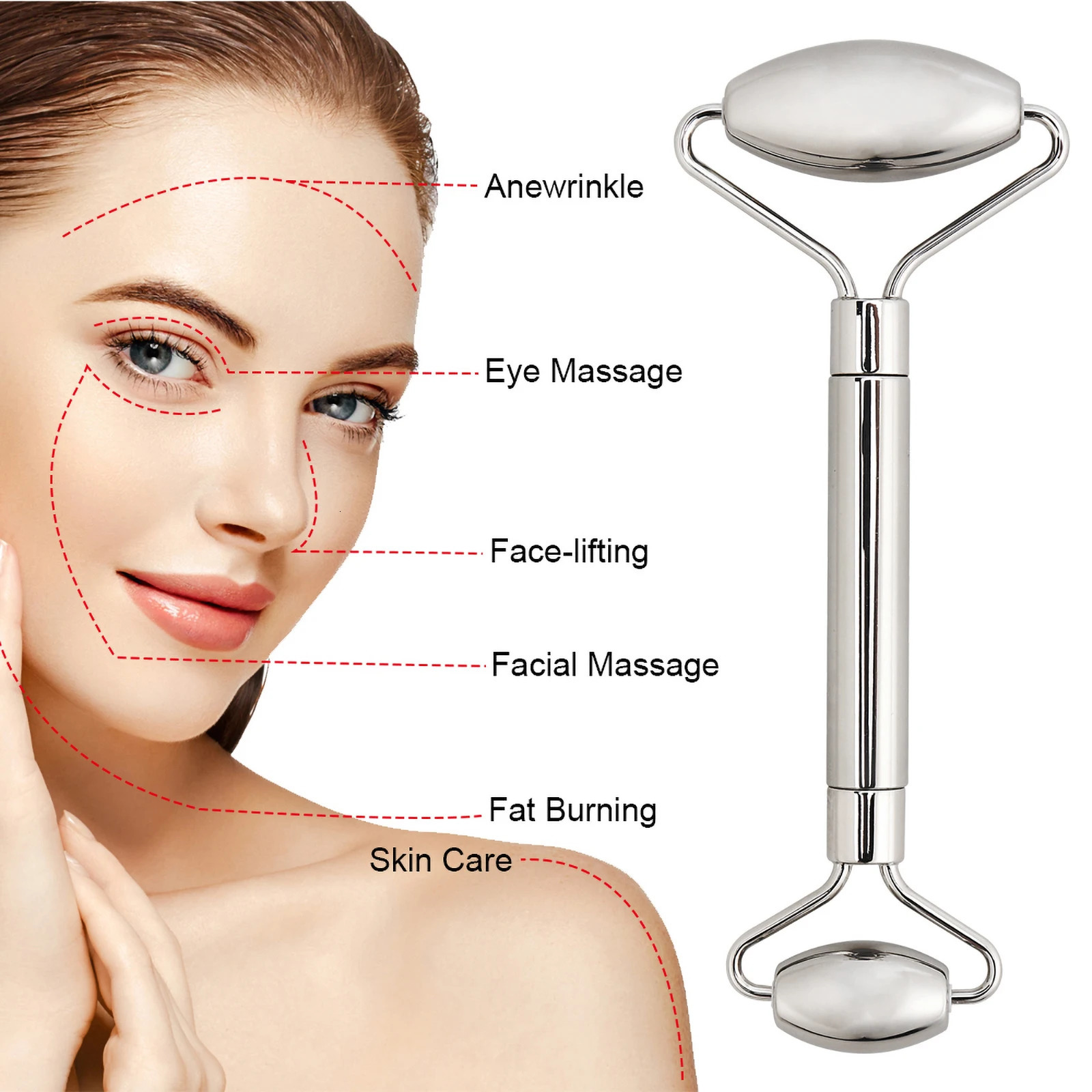 Stainless steel roller Gua Sha set care enhancement massage tool anti skin cooling fat mass massage 240713