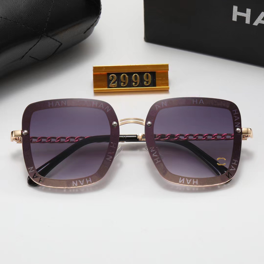 With Box Designer Sunglasses Luxury Rectangle Eyeglasses NO2999 Man and Women Unisex Designer Goggle Letter Beach Retro Vintage Half Frame Sun Glasses UV400