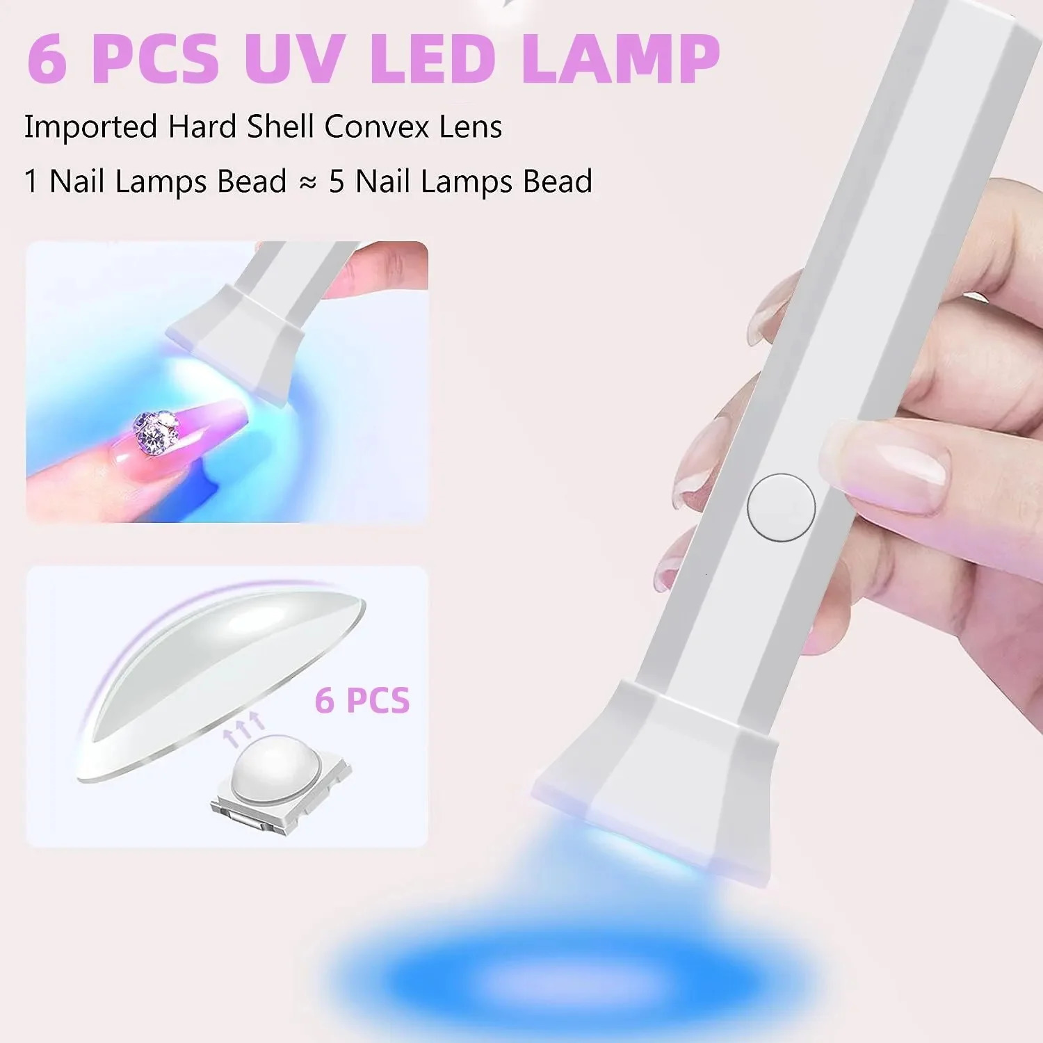 Portable Nail Dryer Lamp LED Nail Light For Curing All Gel Polish USB Rechargeable Quick Dry Manicure Machine Nail Art Tools 240626