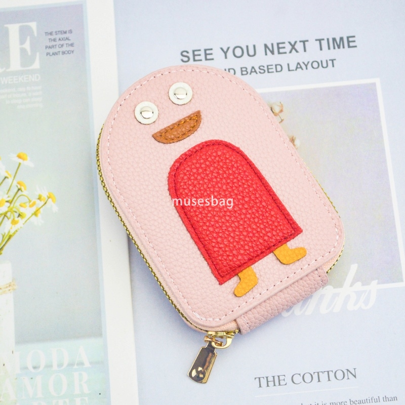 Fashionable Women's Cartoon Penguin Small Card Bag Practical and Versatile Multi functional Large Capacity ID and Driver's License Storage L