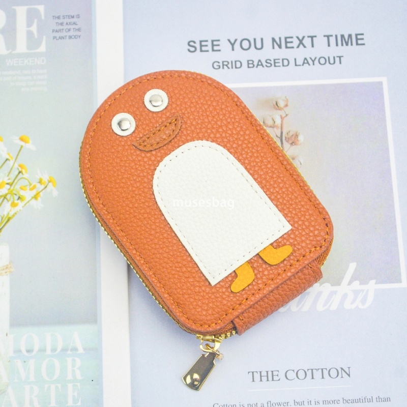 Fashionable Women's Cartoon Penguin Small Card Bag Practical and Versatile Multi functional Large Capacity ID and Driver's License Storage L