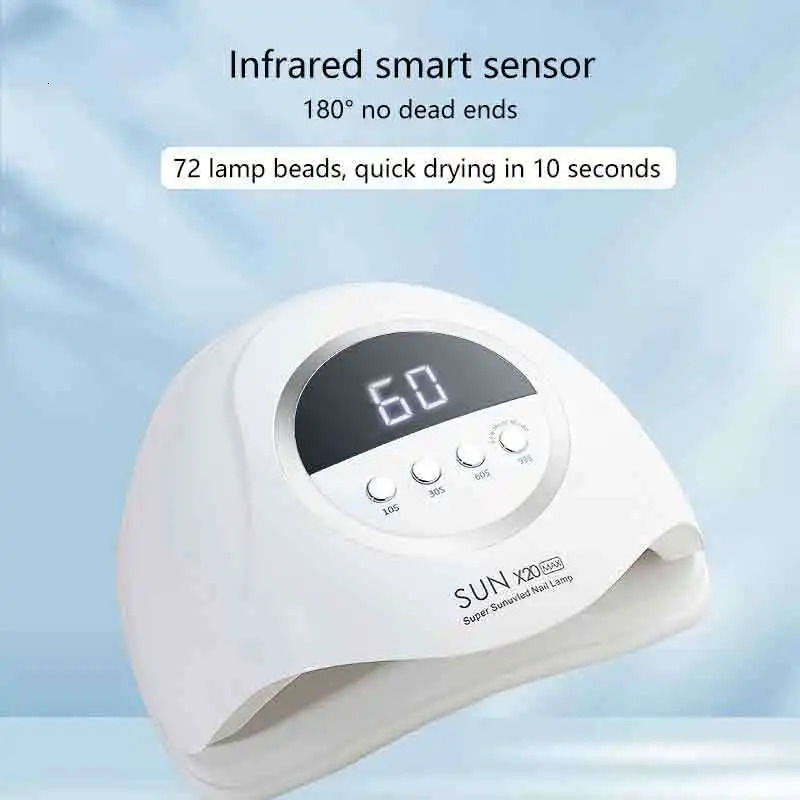 320W Nail Dryer Machine 72 LED/UV Beads Professional Fast Drying Red Light Nail Lamp Manicure Tool Salon Equipment 240626