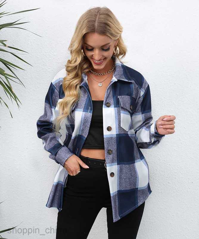 fashion Women Jackets Coats Women's autumn and winter printed single breasted medium length long sleeved jacket