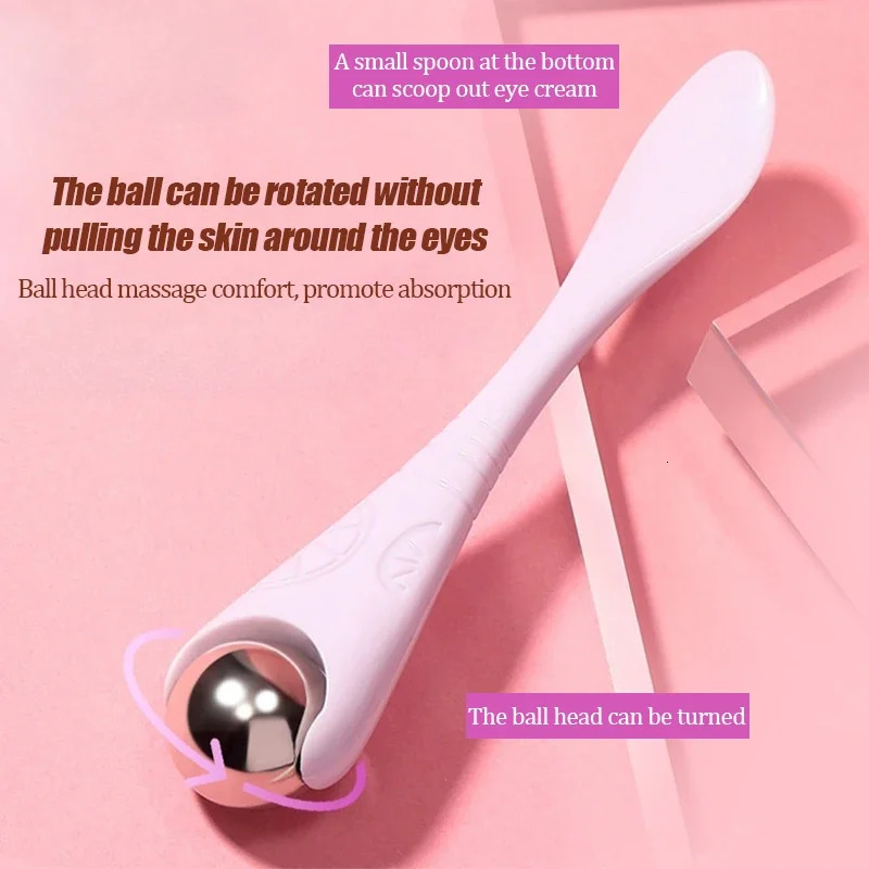 1pcs Double-headed 360° Roller Ball Eyes Massager Multi-purpose Reduce Eye Lines Massage Stick Eye Cream Scooping Skin Care Tool 240626