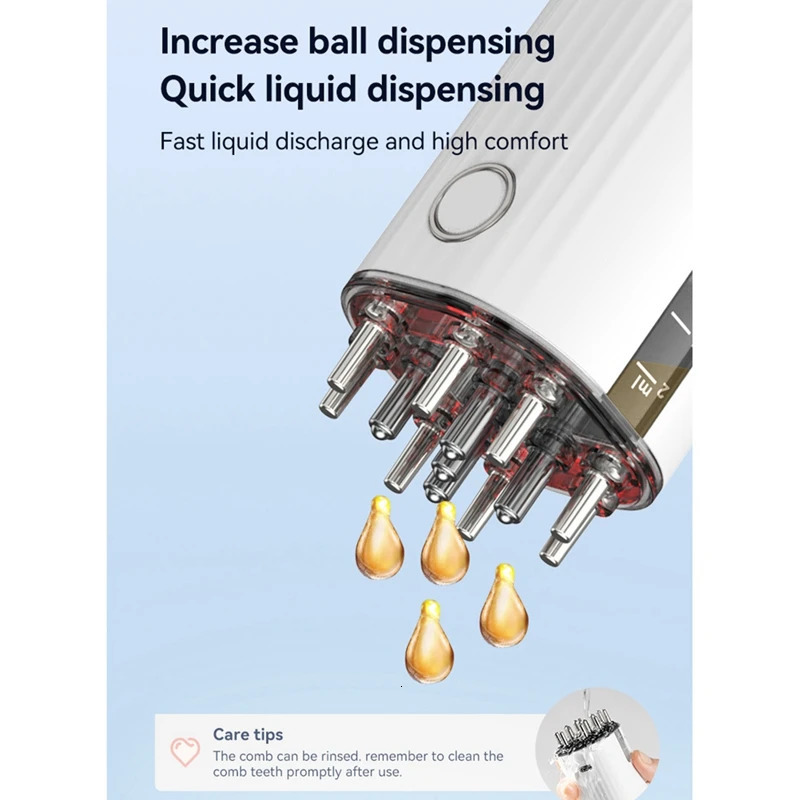 3-In-1 Vibrating Hair Oil Applicator Hair Treatment Massager Red Lights With 70Ml Storage Hair Treatment Growth Applicator 240626