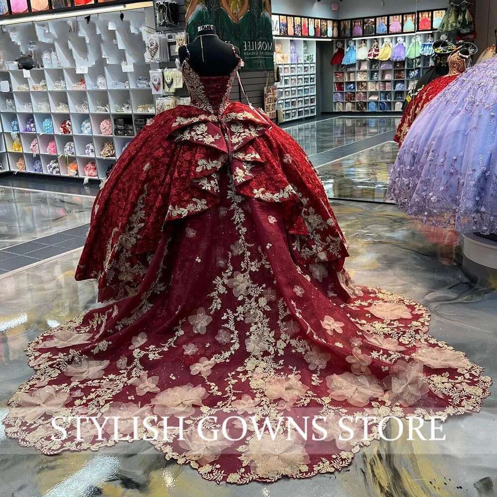 Stunning Mexico Red Sweetheart Quinceanera Dress Princess Ball Gown Perfect For Sweet 16 & Birthday Parties