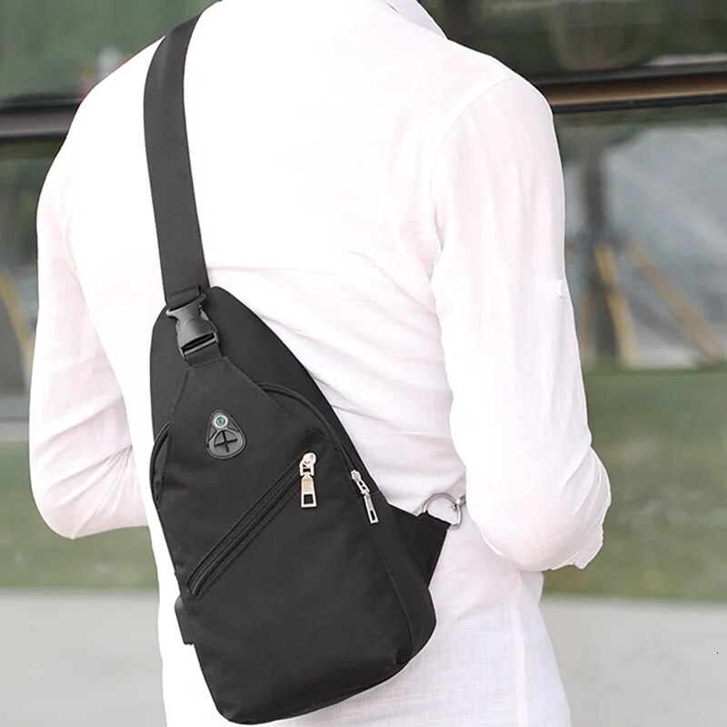 A New Boy Usb Crossbody Shoulder Waterproof Fashion Leisure Small Chest Men's Bag Large Capacity H6.27#21.9 ddmy 3403