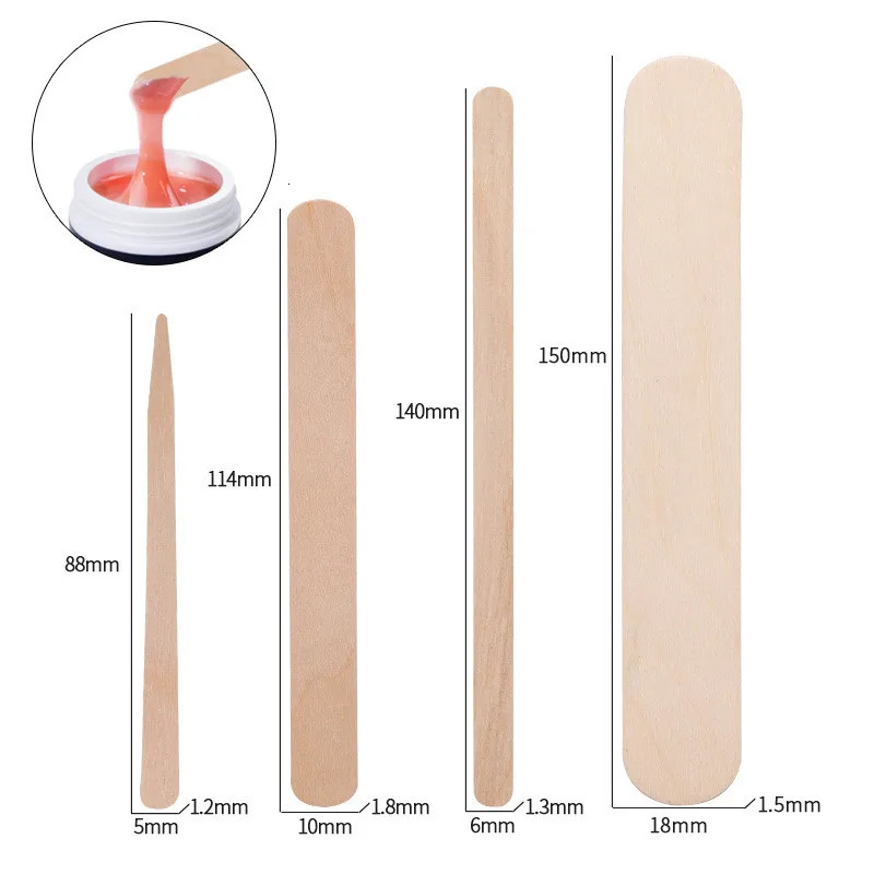 100pc Wooden Waxing Stick Hair Disposable Spatula Bean Body Beauty Tool Face Eyebrows Applicator Depilation Wooden Stick 240626