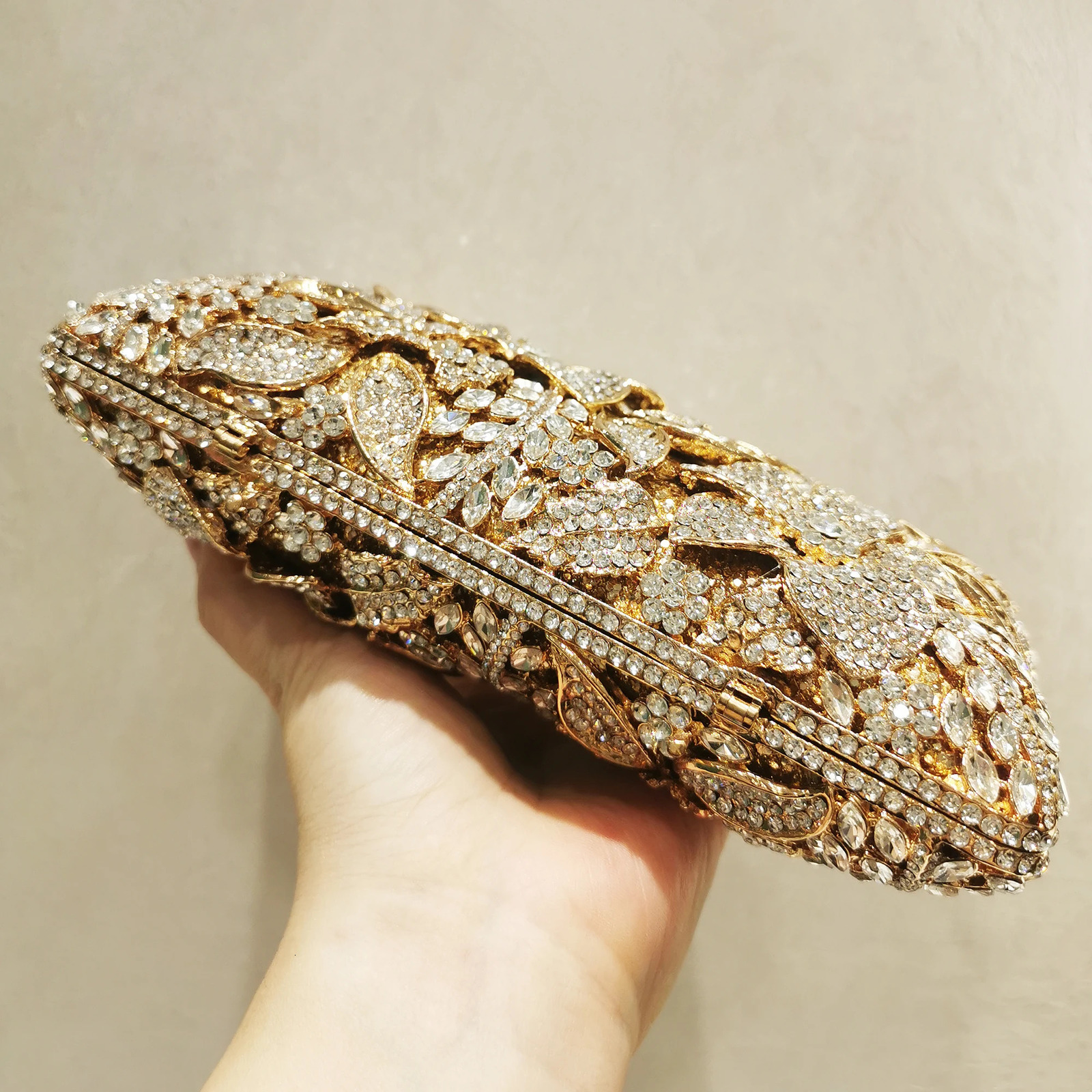 XIYUAN Arrival Woman Silver Gold Diamond Evening Bag Flower Crystal Birthday Party Handbag Wedding Bridal Gala Floral Purse 240626