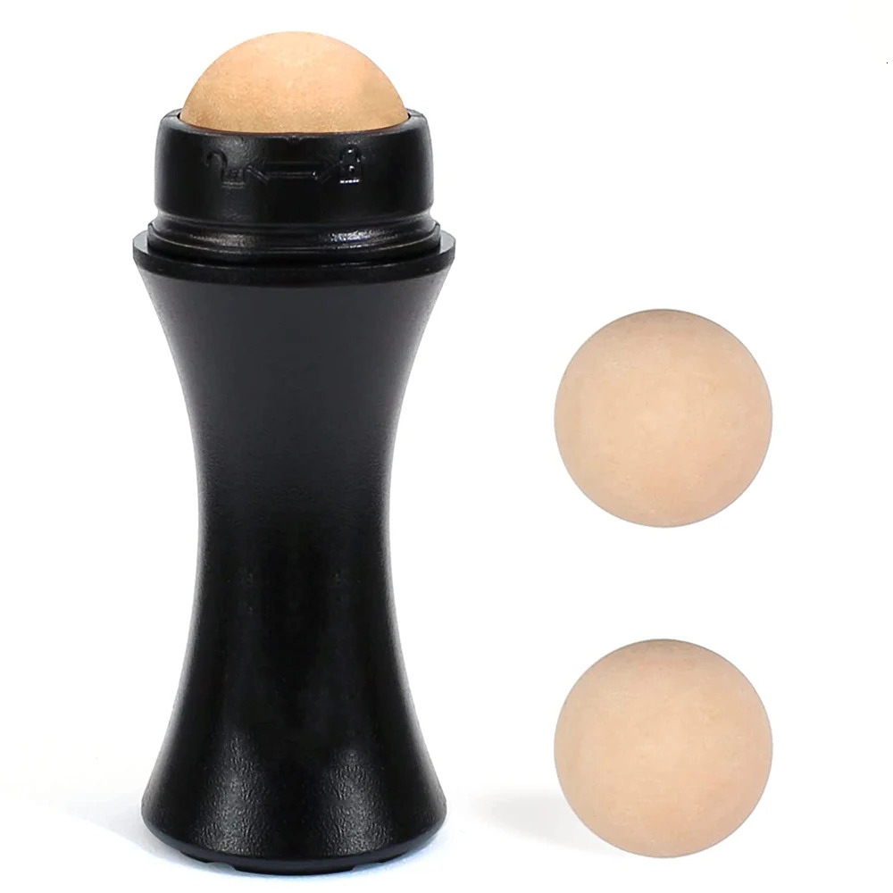 Face Oil Absorbing Roller Natural Volcanic Stone Pore Cleaning Oil Removing Massage Body Stick Makeup Face Skin Care Tool 240626