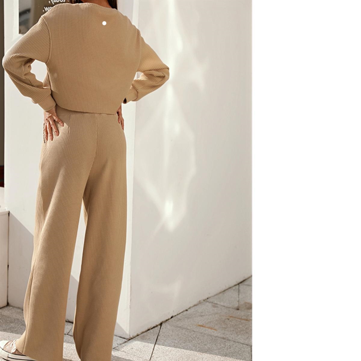 L Women Yoga Running Two Piece Set Sweatshirts Long Pant With Fitness Tracksuit BT41515 T0003