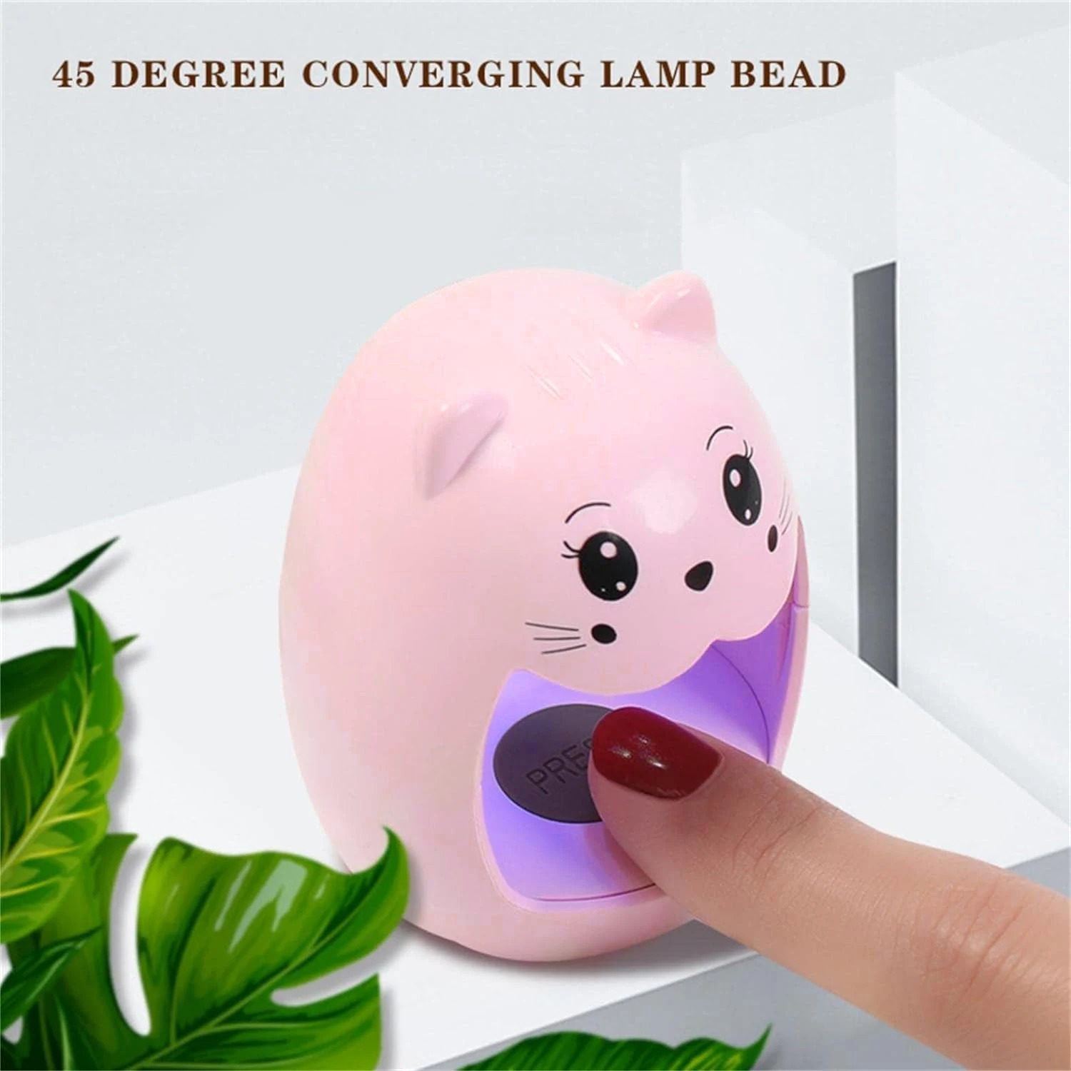 Mini Po Machine Cartoon Shaped Single Finger Nail Enhancement Light Led Quick Drying Nail Oil Glue Baking Light USB 240626