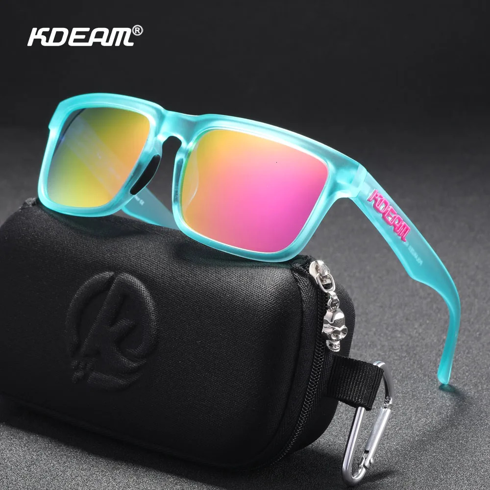 KDEAM Mens Polarized Sunglasses Square Casual Outdoors Sun Glasses Women Unisex Sunglass For Couple With Zipper Case 240626