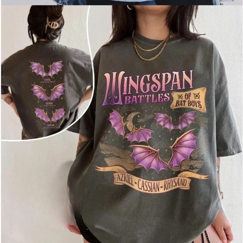 Acotar the Bat Boys Comfort Breathable Tshirt Women HipHop Loose Print Tops Tee Fashion Harajuku Colors Short Sleeve 240617