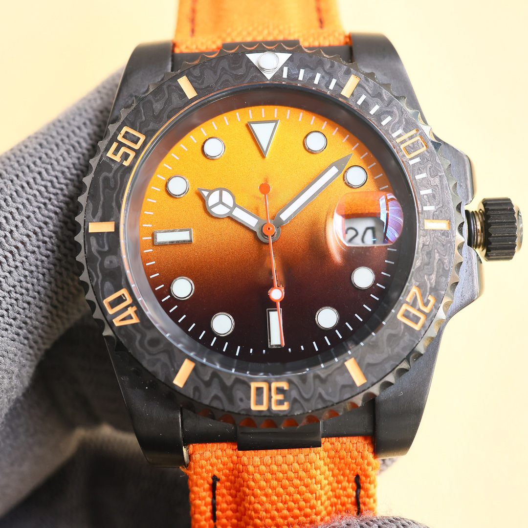 Designer Watch Manwatch Automatic 8215 Movement Watches 40mm Carbon Fiber Bezel Sapphire Glass Luminous 904L Stainless Steel Case Nylon Wristband Mont