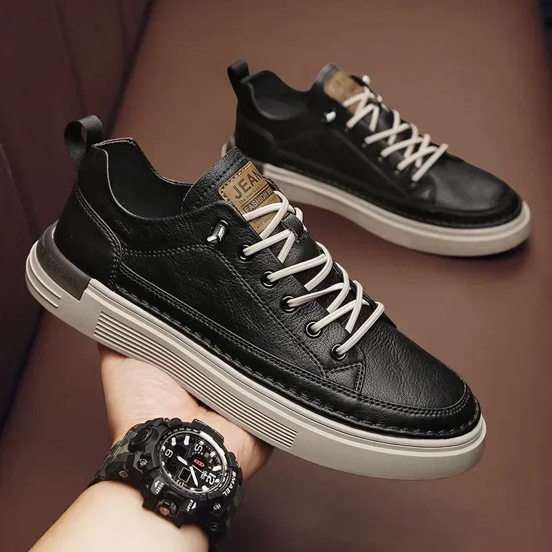 Mens Loafers Shoes Classic Mens Sneakers Platform Slip on Casual Shoes for Men Leather Sneakers Comfort Flat Shoes Male 240626