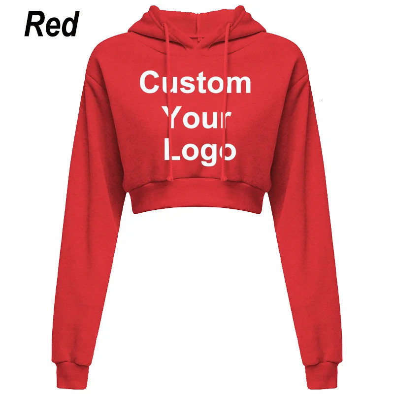 Fashion Custom Your Women Hoodie Sweatshirt Short Top Coat Sport Pullover Hooded Tops Female Autumn Winter Clothes Crop 240627