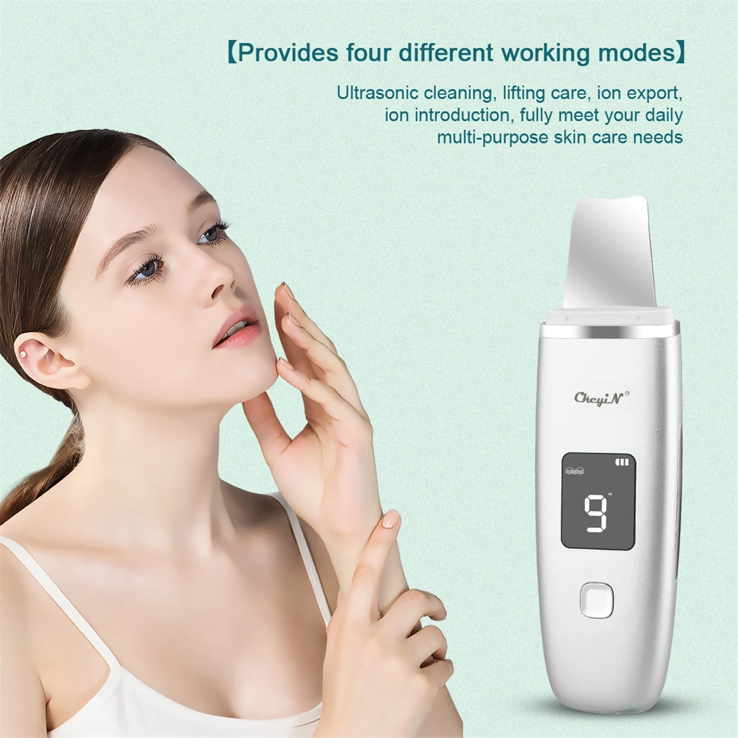 EMS Ion Ultrasonic Cleaner Multi-functional Skin Scrubber Pores Cleansing Anti Blackhead r Skin Care 240626