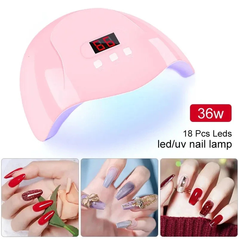 Attention-Grabbing Nail Dryer Machine Home Use Nail Lamp For Drying Curing Nails Varnish With 18pcs Beads UV LED Lamp 240626