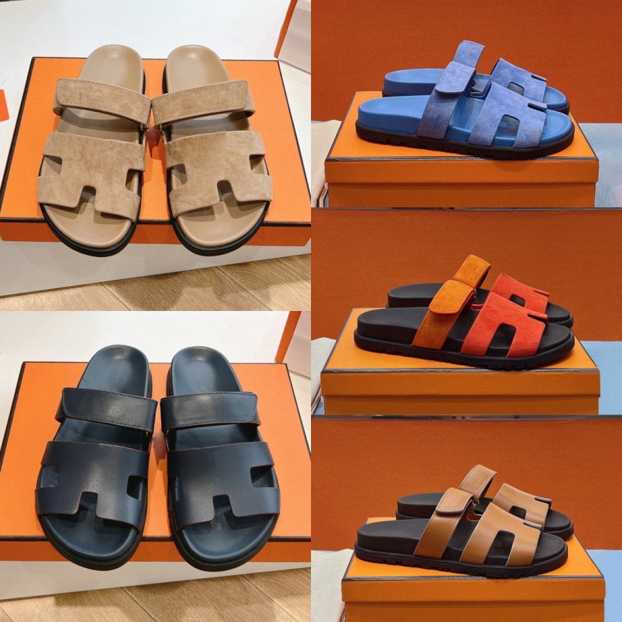 Designer Chypre Sandal Sliders Flip Slippers Flops Flat Women Men Calfskin Leather Brown Sandals Beach Comfort Natural Suede Goatskin Black size 35-44 o3kH#