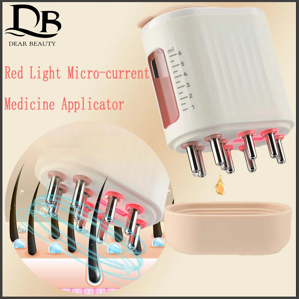 Electric Vibration Massage Comb Red Light Micro-current Medicine Applicator Portable Hair Nourishing Promote 240626