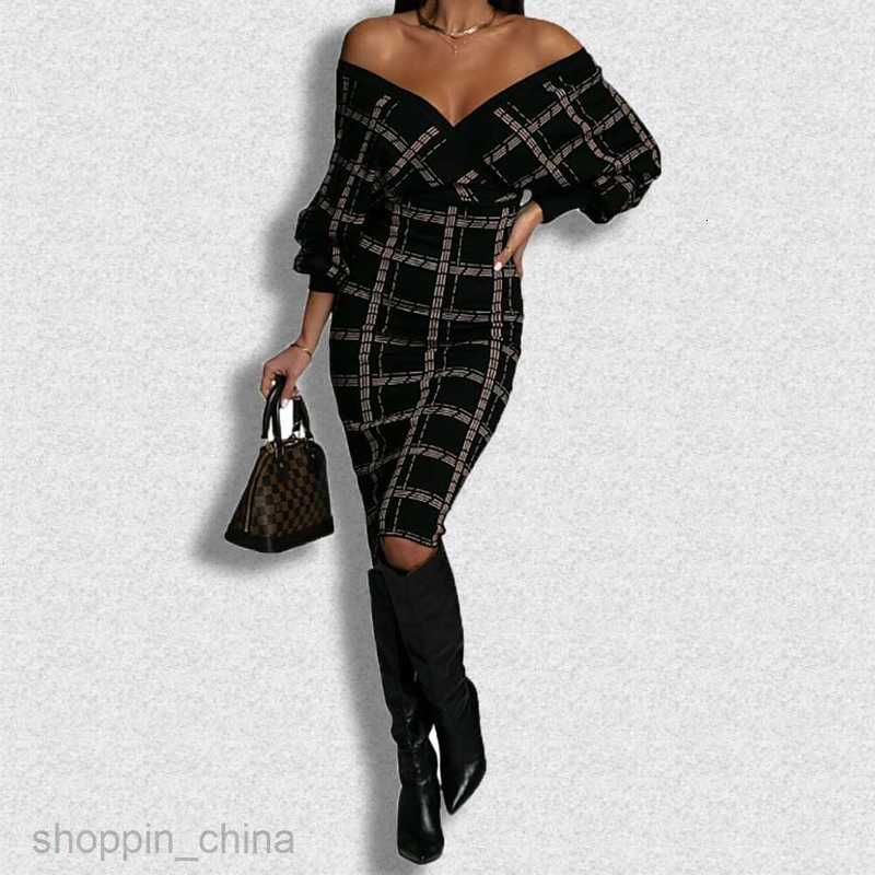 Basic Casual Dresses Women fashion Dress Summer Long sleeved Women's V-neck Wrap Hip Stripe Dress 661