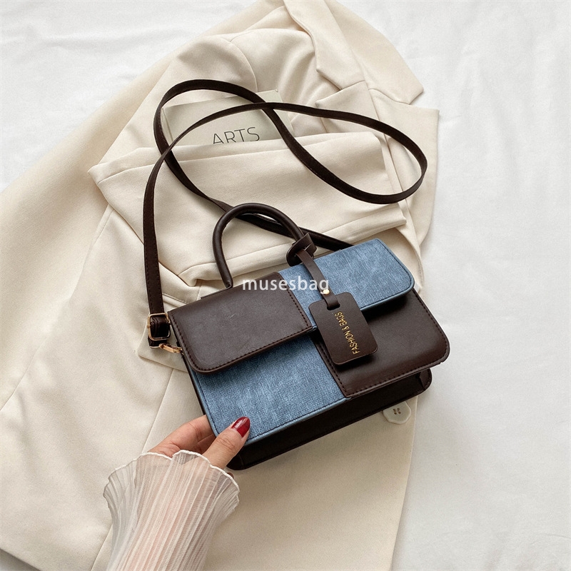 This year's popular fashion splicing texture handbags summer commuting western-style one shoulder crossbody bags small square bags trend