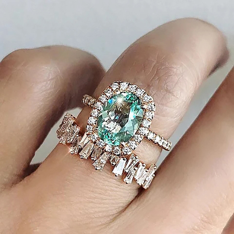 Drop Ship Sterg Sier Rose Gold Couple Wedding Rings Set for Elegant Women