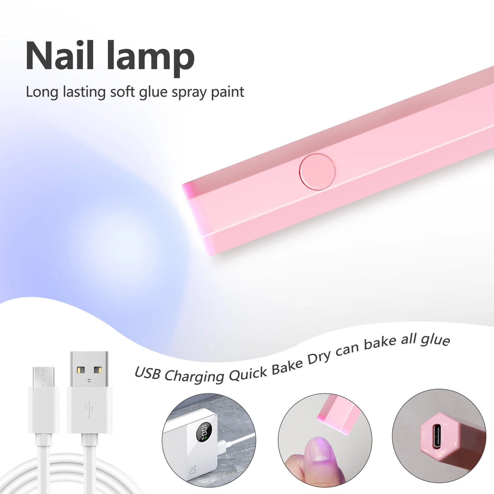 Quick Dry Nail Po Machine 3 UV LEDS Gel Polish Nail Dryer Lamp Manicure Tool Rechargeable Salon Equipment 240626