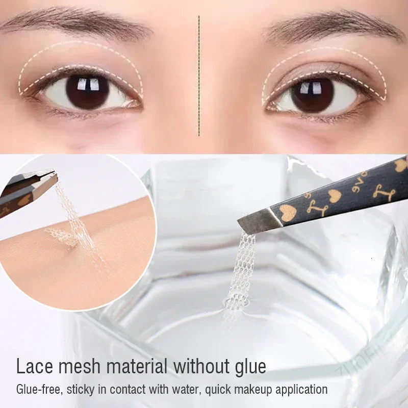 Invisible Double Eyelid Tapes Self-Adhesive Gauze Cosmetic Make Up SlimWide Waterproof Fiber Stickers for Eyelid Sets Wholesale 240626