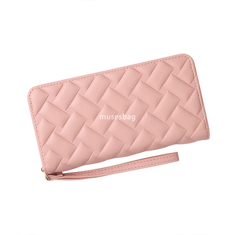 Korean women's high-end feeling new classic and practical large capacity wallet long lightweight multi card single zipper high-end hand-held bag 
