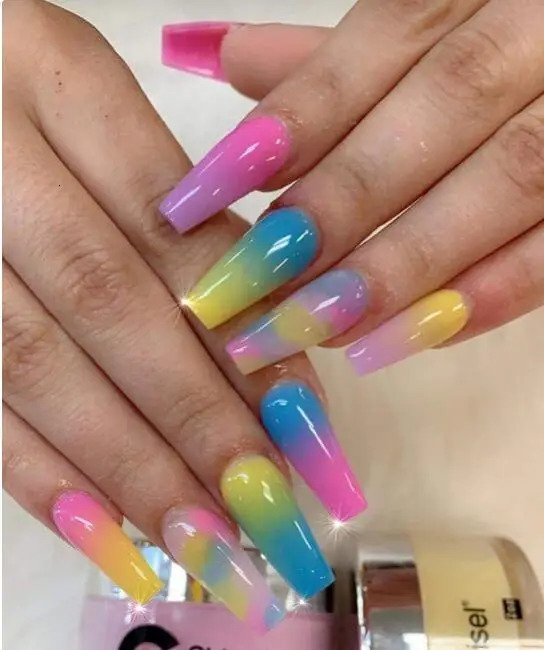 1Bottles Pink Purple Acrylic Powder 3D Carved Crystal Polymer Powder Extension Pigment Dust Manicure For Nail Polish Accessories 240626