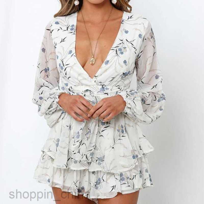 Basic Casual Dresses Women New Women's Fashion Elegant Print V-neck Lace up Short Sleeve Slim Fit Dress 661