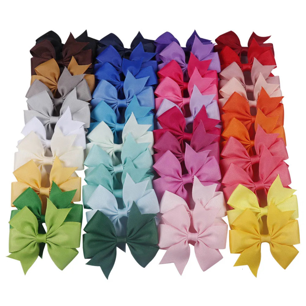 20pcslot Baby Girls Ribbon Bow Clips Hairpins Alligator Metal Hair Bows Clip Headwear Hairbows Accessories 240625