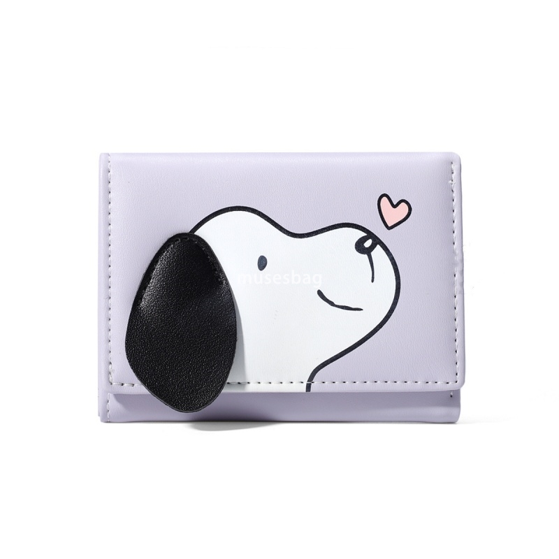 Designer Women's High end Classic Vintage Cute Card Bag with Leather Ears Fashionable PU Short 30% Fold Practical Lightweight Multi functional Wa