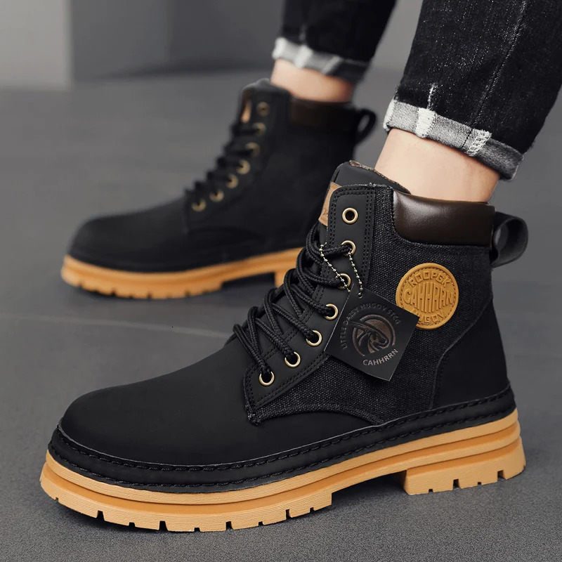 Adult Shoes for Men Trend Martin Boots Cowboy Boy Motorcycle Wearresistant Man Running Sneakers 240626