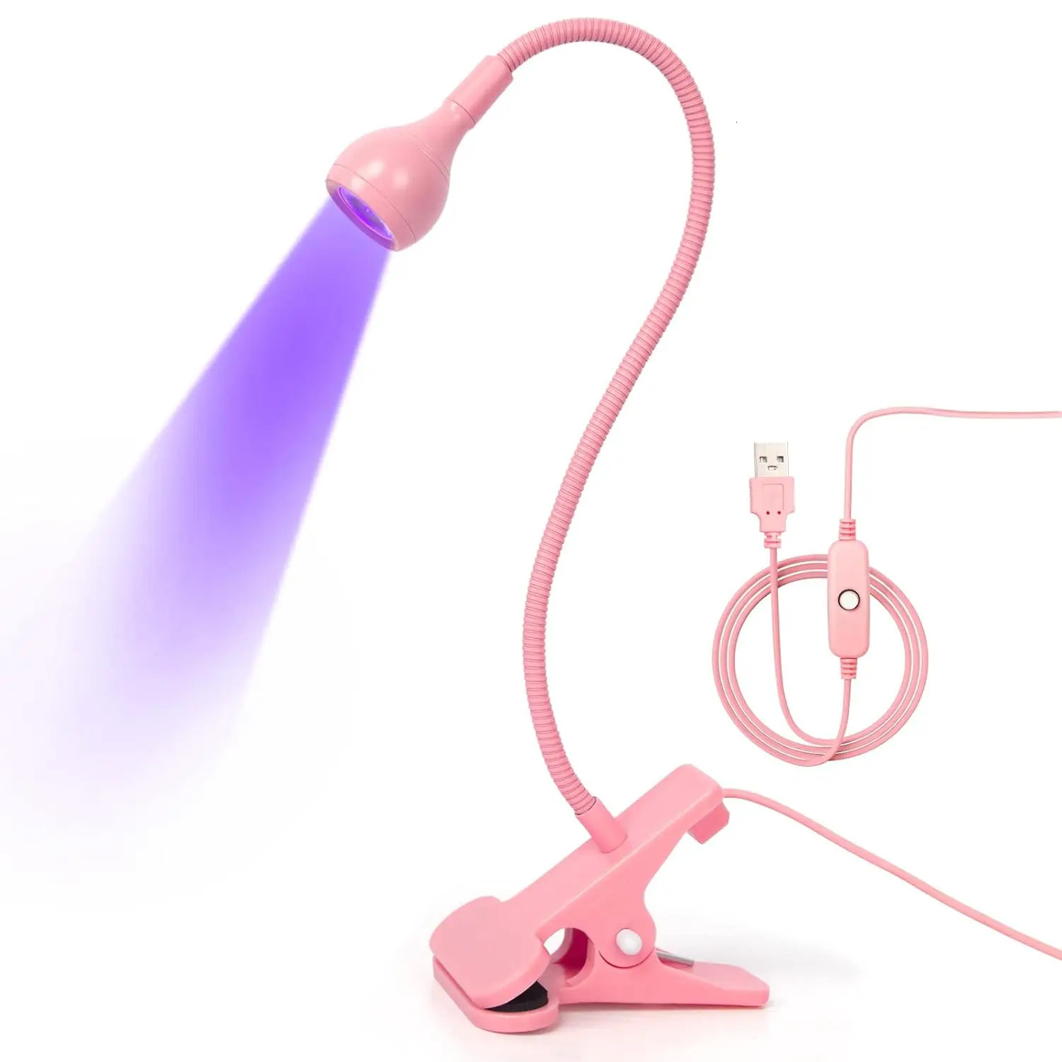 LED Nail Lamps 3W Flexible Gooseneck Lamp Quicky Dry Nail Manicure Dryer Gel Polish Curing Light for Gel Nails 240626