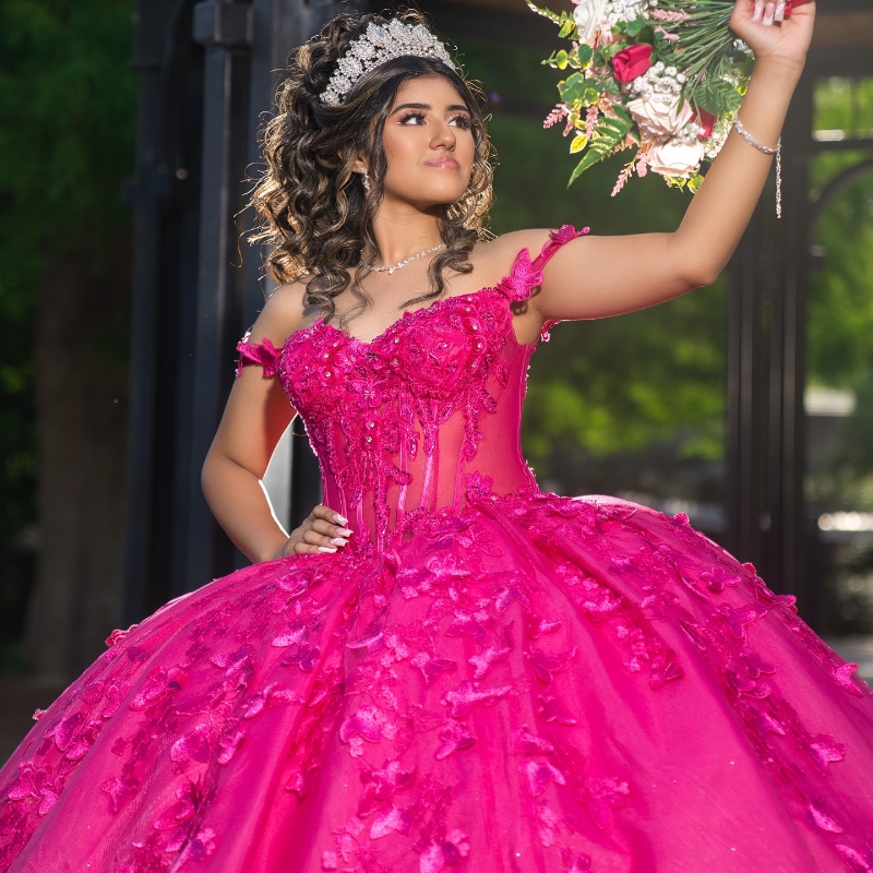 Rose Red Princess Quinceanera Dresses Off Shoulder Beaded Bow Tull Corset Sweet 16 Dress vestidos de 15 quinceanera