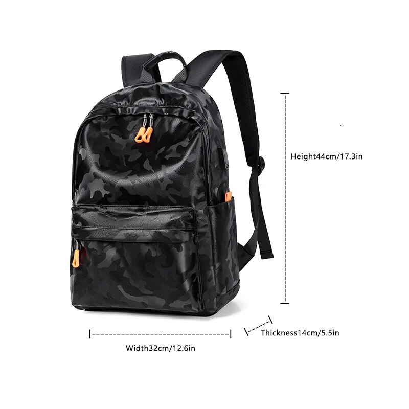 A 14-inch Camouflage Outdoor Leisure Children's And Men's Lightweight Backpack Waterproof Large-capacity Computer Shoulder Bag H66.27#30 ddm