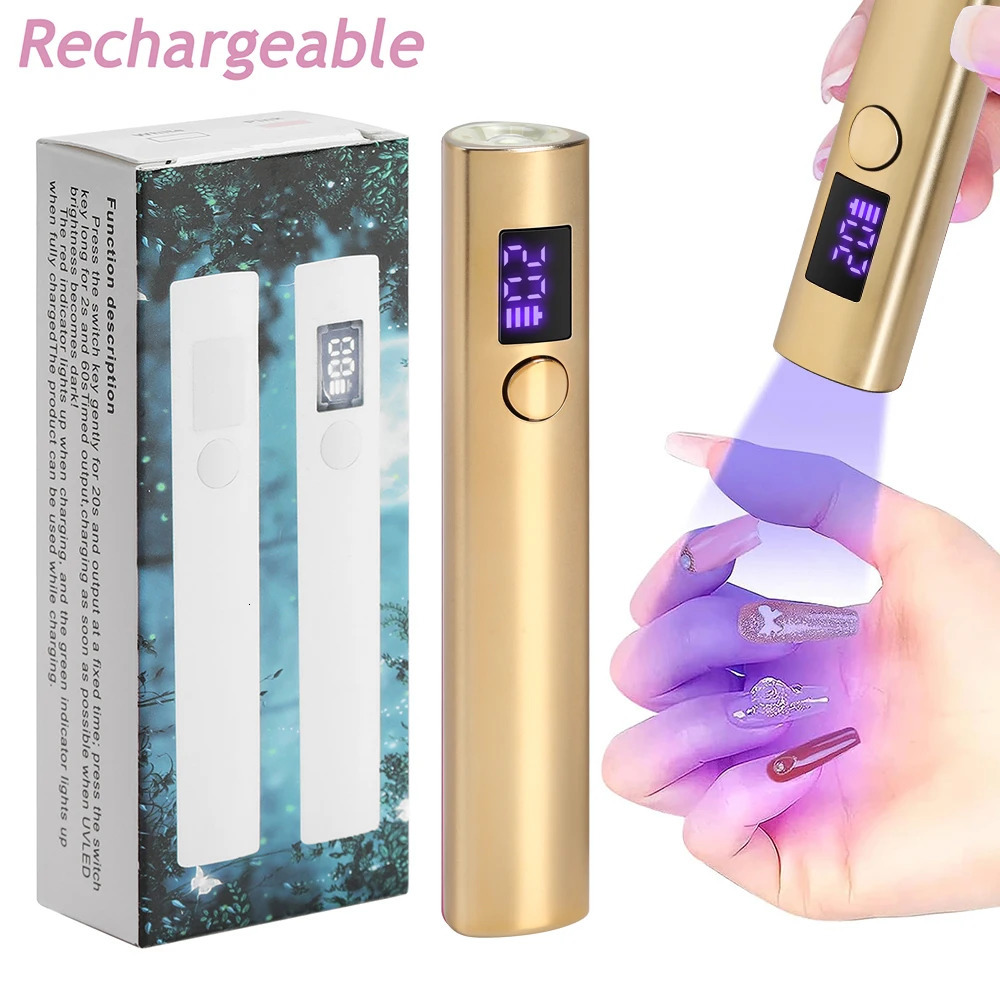 Portable Quick Dry Nail Dryer Machine Mini UV LED Nail Lamp For Home Salon Tools Professional Nail Po Flashlight Pen 240626