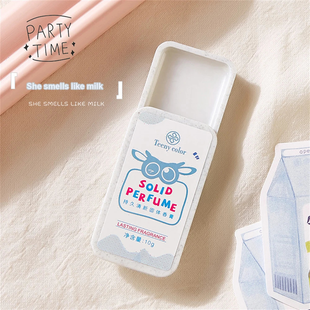 Long-lasting Solid Perfume Balm Mens And Womens Fresh Portable Light Milk Peach Fragrance Solid Balm Body Antiperspirant 240626