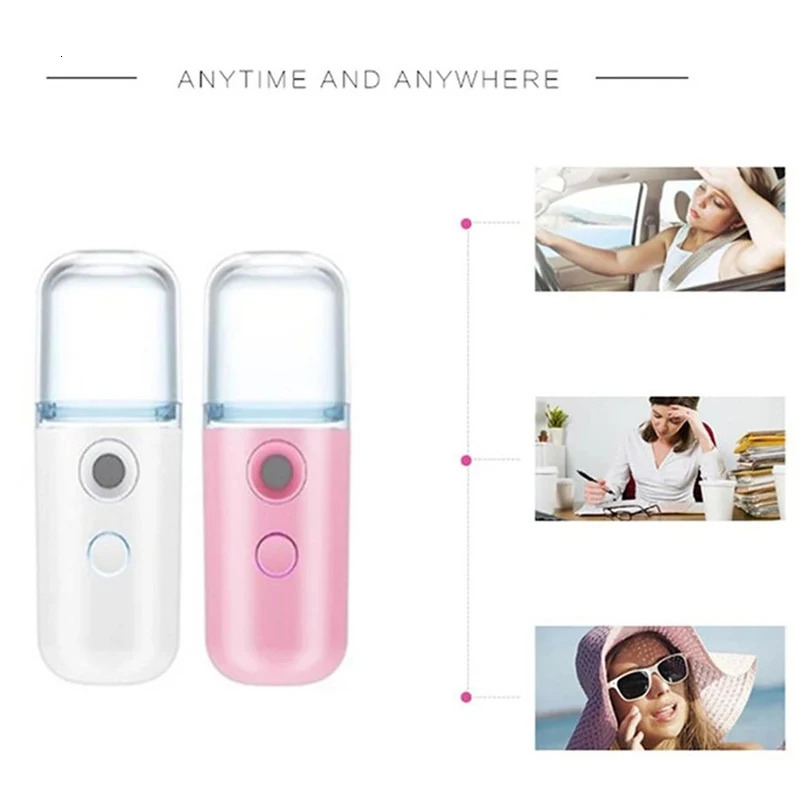 30ml Mini Humidifier For Car Home Office Portable Rechargeable Small Wireless Personal Face Sprayer Cool Mist Maker Humidifier 240626