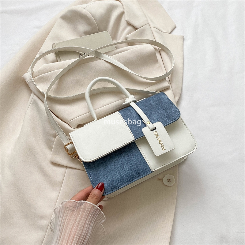 This year's popular fashion splicing texture handbags summer commuting western-style one shoulder crossbody bags small square bags trend